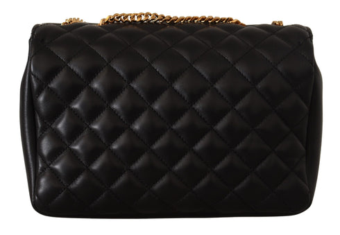 Versace Black Nappa Leather Medusa Shoulder Bag